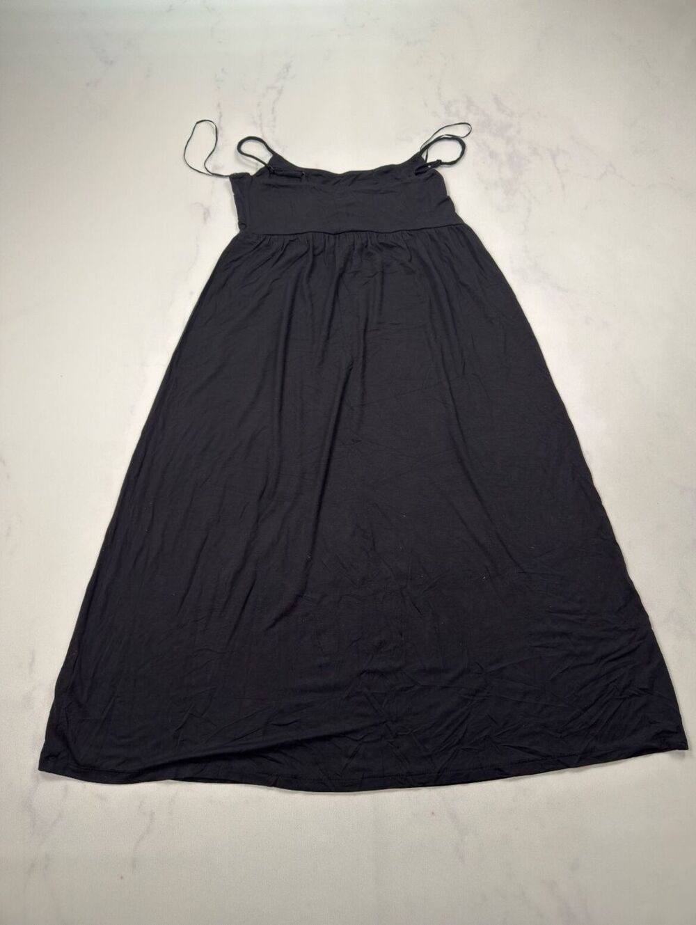 Old Navy Black Maxi Dress 2000s Minimalist Feminine - Womens L - Picture 2 of 3